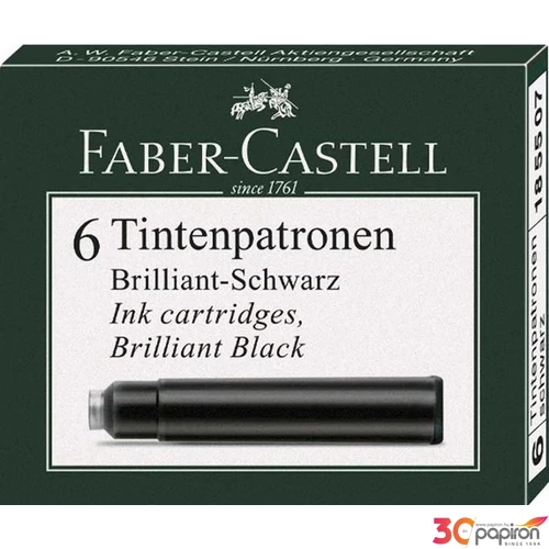 Faber-Castell tintapatron 6db-os Standard fényes fekete Ink cartridge 185507
