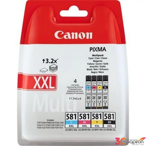 Tintapatron Canon CBCLI581XXLM4 Multipack 46, 8ml Canon B+C+M+Y