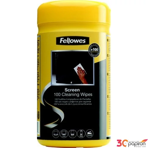 Tisztítókendő képernyőhöz Fellowes 100db törlőkendő 99703