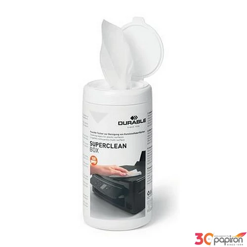 Tisztítókendő műanyag felületre 100db DURABLE SUPERCLEAN BOX 100
