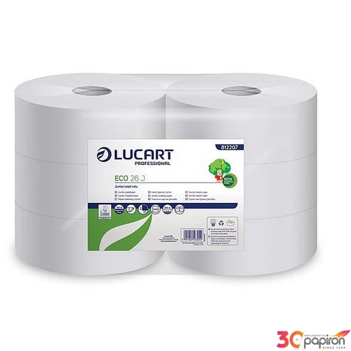 Toalettpapír 2 2 rétegű nagytekercses 240 m 26cm átmérő LUCART Eco 26 J fehér