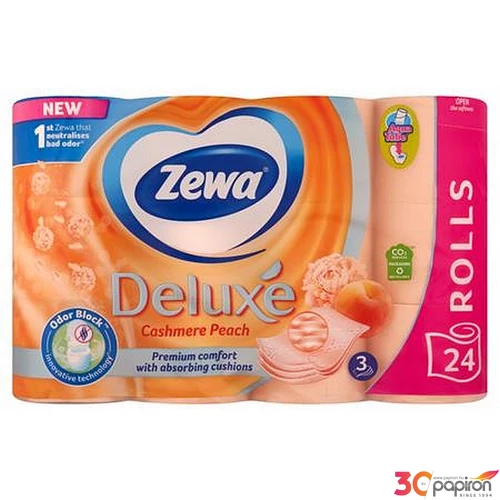 Toalettpapír 3 2 rétegű kistekercses 24 tekercs ZEWA Deluxe barack