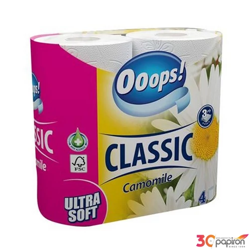 Toalettpapír 3 2 rétegű kistekercses 4 tekercs OOOPS Classic kamilla
