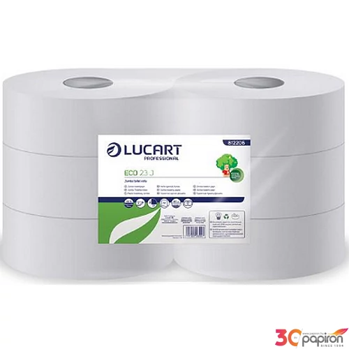 Toalettpapír Lucart Eco 23cm 2 rétegű, 165m, fehér, 6db/csom UBC12