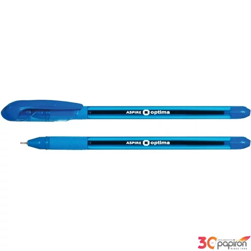 Toll Optima ASPIRE 0,7mm kupakos golyóstoll Papiron, kék színű tinta