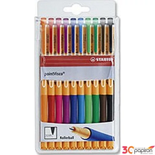 Toll roller 0,5 Stabilo PointVisco gyorsan száradó tinta 10színű Írószerek STABILO 1099/10