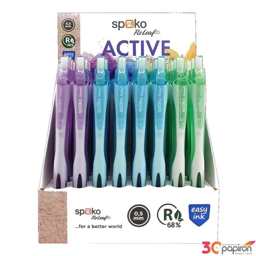 Toll Spoko ReLeaf Active Easy Ink, Needle Tip, kék íráskép átlátszó pasztell lila, kék, zöld