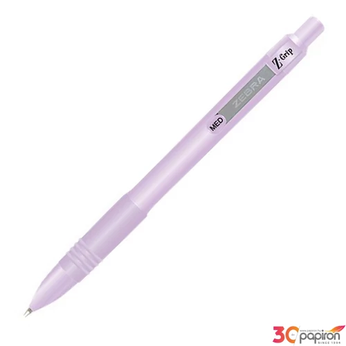 Toll Zebra 0,27mm nyomógombos, Pastel lila tolltest Z-Grip kék tinta