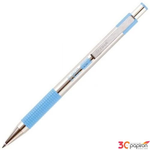 Toll Zebra F-301 0,7mm pasztell kék tolltest/kék színű tinta nyomógombos golyóstoll Tollbetét: F-07