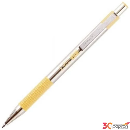 Toll Zebra F-301 0,7mm pasztell sárga tolltest/kék színű tinta nyomógombos golyóstoll Tollbetét: F-07