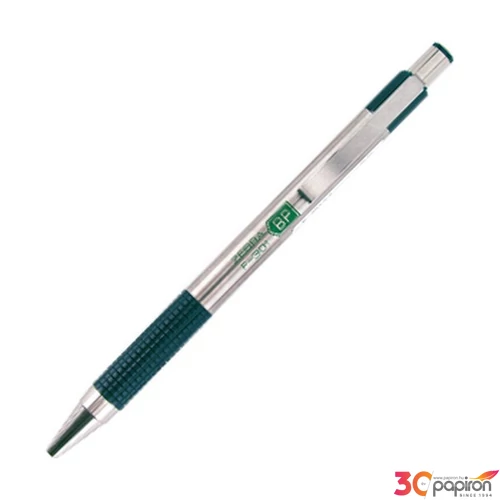 Toll Zebra F-301 0,7mm zöld tolltest/kék színű tinta nyomógombos golyóstoll Tollbetét: F-07