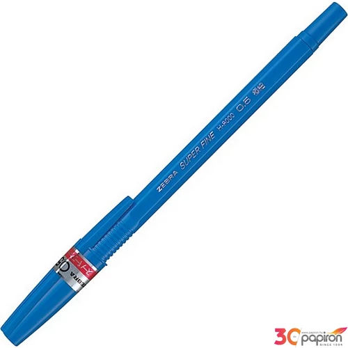 Toll Zebra H-8000 super fine C kék, 0,5mm kupakos golyós toll ZEB-0009