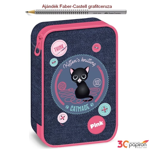 Tolltartó Ars Una többszintes Think Pink - cicás - cicás 18' 54950941 nagyméretű írószertartókkal plu