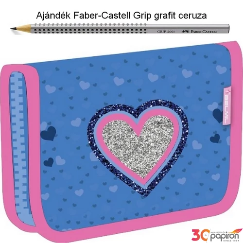 Tolltartó Belmil kihajtható 21 Cool Bag Jeans Heart 335-74 Pencil Case 14x20,5x3,5cm
