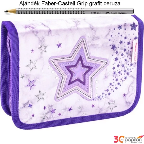 Tolltartó Belmil kihajtható 21 Classy Shining Star Purple-Csillagos 335-74 Pencil Case 14x20,5x3,5cm