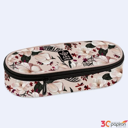 Tolltartó nagy Ars Una 24' Körzippes Flowery pink (5375) 24 54940858 Egyrekeszes zsebbel és írószert