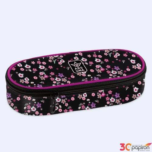 Tolltartó nagy Ars Una 24' Körzippes Pearl Blossom black (5377) 24 54940862 Egyrekeszes zsebbel és írószert