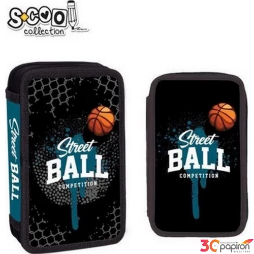 Töltött tolltartó 2 emeletes Street ball 