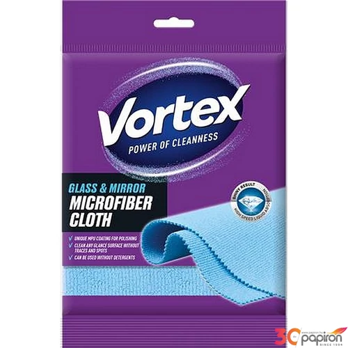 Törlőkendő mikroszálas üveg és tükör felületre 35x35cm 1db VORTEX kék