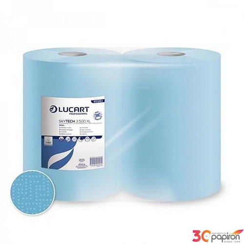 Törlőkendő tekercses 3 2 rétegű LUCART SKYTECH 3.500 X kék