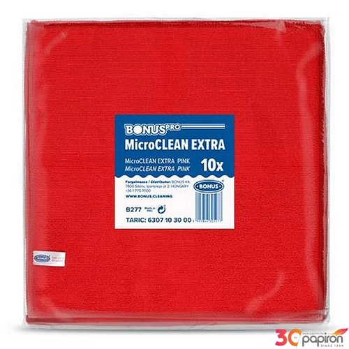 Törlőkendő univerzális 10db 40x40cm BONUS MicroCLEAN Extra piros