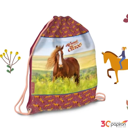 Tornazsák Ars Una sportzsák My Sweet Horse (5358) 24 ló 53563583 Könnyű erős tartós anyagból