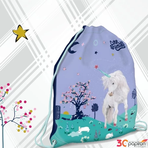 Tornazsák Ars Una sportzsák Cute Animals Unicorn (5448) 25 53564481 Könnyű erős tartós anyagból