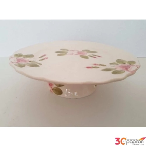 Tortatál Porcelán 28x9cm rózsás kézzel festett