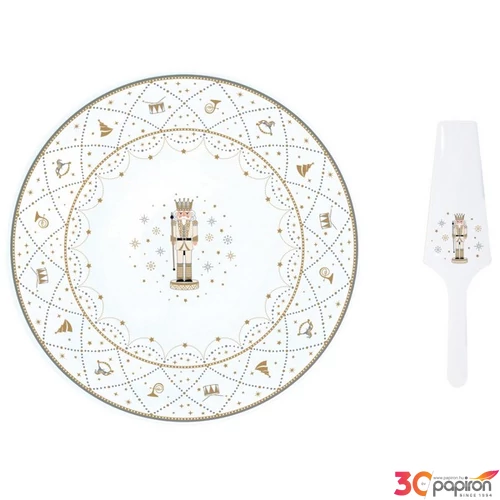 Tortatál Porcelán karácsonyi 32cm Royal Nutcracker dobozban