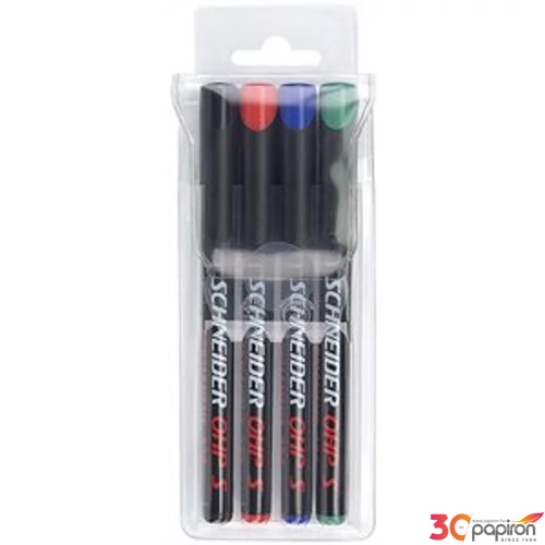 Alkoholos marker Schneider Maxx 224 M OHP 1mm 4színű készlet Írószerek SCHNEIDER 1208
