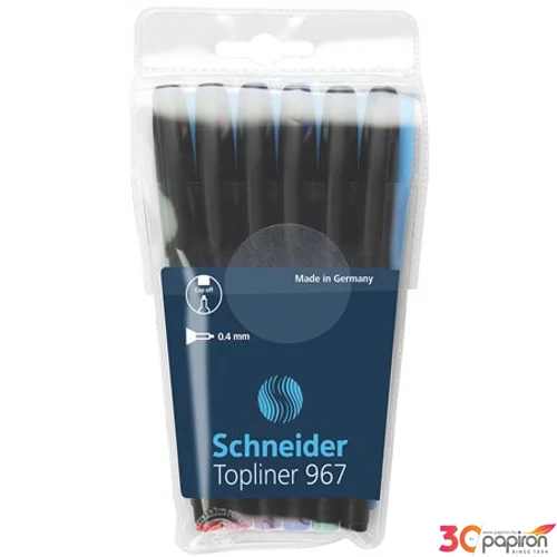 Tűfilc készlet 6 Schneider Topliner 967' 0,4mm-es 6színű készlet Írószerek SCHNEIDER 196796