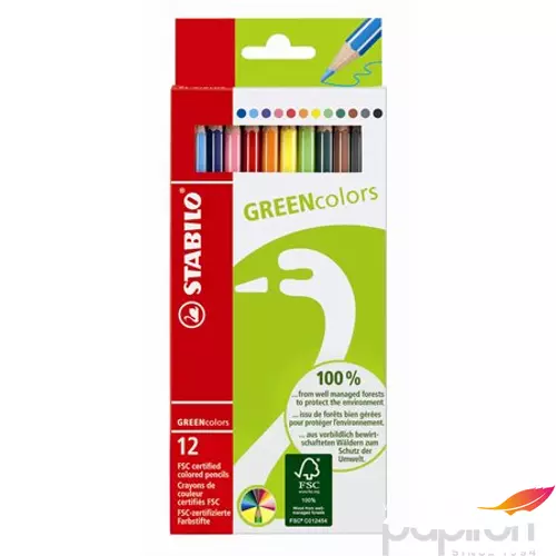 Színes ceruza 12 Stabilo GreenColors hatszögletű 12szín Írószerek STABILO 6019/2-121