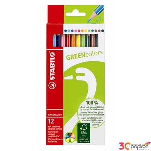 Színes ceruza 12 Stabilo GreenColors hatszögletű 12szín Írószerek STABILO 6019/2-121