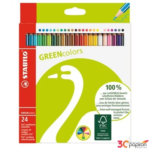 Színes ceruza 24 Stabilo GreenColors hatszögletű 24szín Írószerek STABILO 6019/2-24