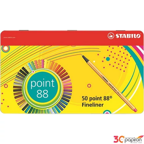 Tűfilc készlet 47+3 Stabilo Point 88' 0,4mm-es 50színű készlet Írószerek STABILO 8850-6