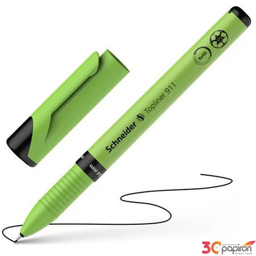 Tűfilc 0,4mm Schneider cserélhető betétes, újrahasznosított Topliner 911, fekete