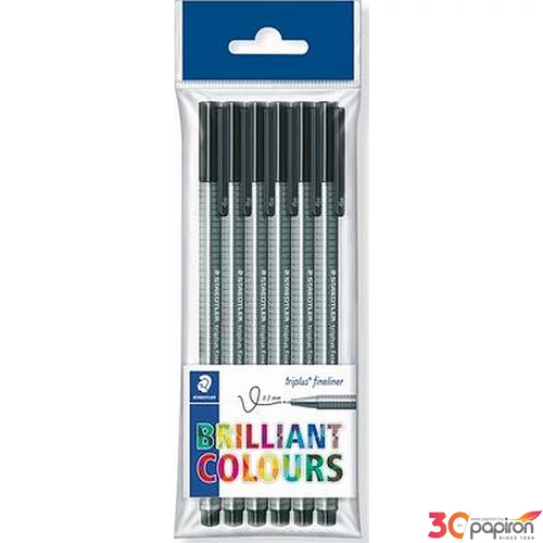 Tűfilc fekete Staedtler Triplus 0,3mm-es, 6db Írószerek STAEDTLER 334-9 PB6