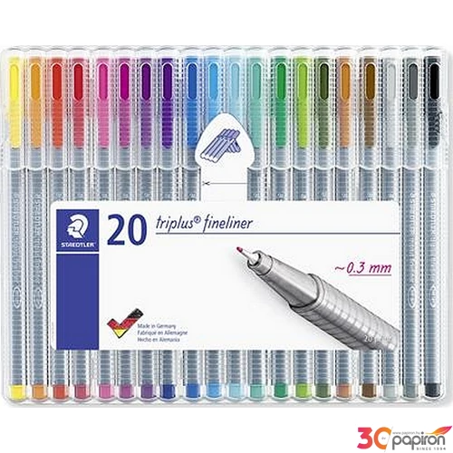 Tűfilc készlet 20 Staedtler Triplus Box 0,3mm-es 20színű készlet Írószerek STAEDTLER 334 SB20