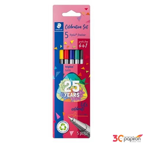 Tűfilc készlet 5 Staedtler 0,3mm, Triplus 334 TS334BK5TA