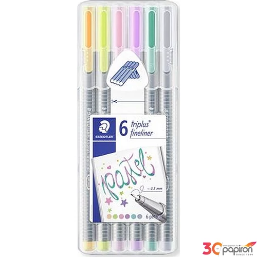 Tűfilc készlet 6 Staedtler Triplus pasztell 0,3mm, 6 pasztell szín Írószerek STAEDTLER 334 SB6CS1