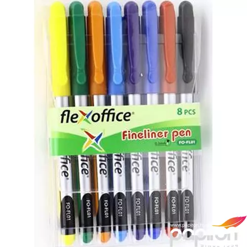 Tűfilc készlet 8 Flexoffice FL01 8 különböző szín Írószerek FLEXOFFICE FO-FL01SET8