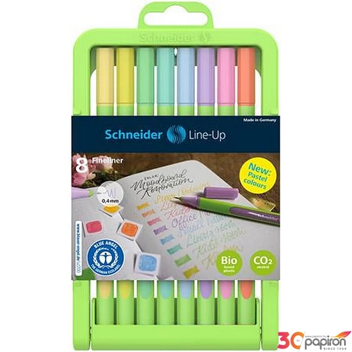 Tűfilc készlet Schneider 0,4 mm, Line-Up Pastel, 8 különböző pasztell szín