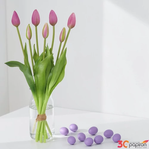 Tulipáncsokor lila 46cm 7szál holland virág 1db/ár SDGW26