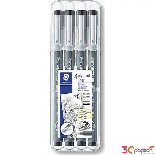 Tusfilc fekete 4 Staedtler Pigment Liner 0, 1/0,3/0,5/0,7mm Írószerek STAEDTLER 308 WP4