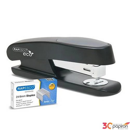 Tűzőgép 45832 20lap antibakteriális RAPESCO Germ-Savvy ECO Sting Ray fekete