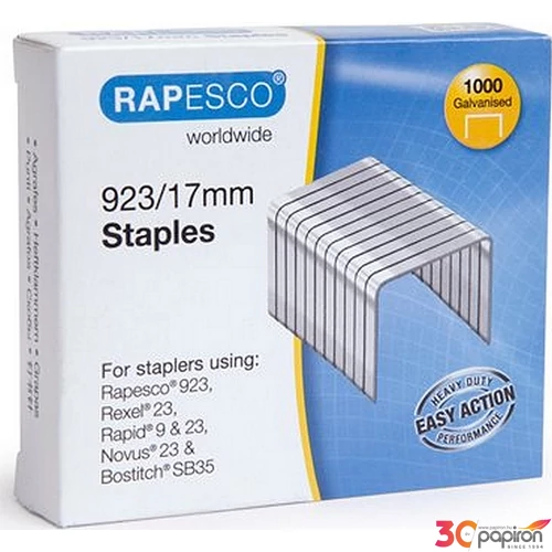 Tűzőkapocs 923/17 Rapesco 160lap 1000db/dob erős horganyzott acél Irodai kisgépek RAPESCO 1240