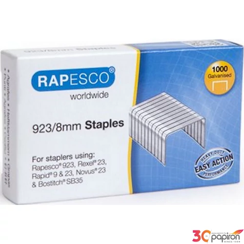Tűzőkapocs 923/8 Rapesco 50lap 1000db/dob erős horganyzott acél Irodai kisgépek RAPESCO 1236