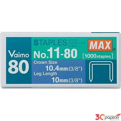 Tűzőkapocs Max Vaimo No.11-80 Max HD11UFL Vaimo-hoz 80lap 1000db/dob Irodai kisgépek MAX 2M11-80