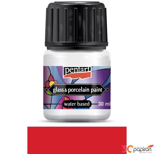 Üveg és Kerámiafesték Pentart 30ml - piros Pentart