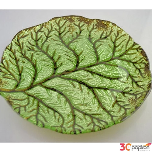 Üveg kínáló levél alakú 22cm VIEN LEAF 